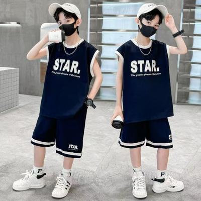 Boys' Handsome Vest Set 2025 Summer Children's Sleeveless Leisure Set