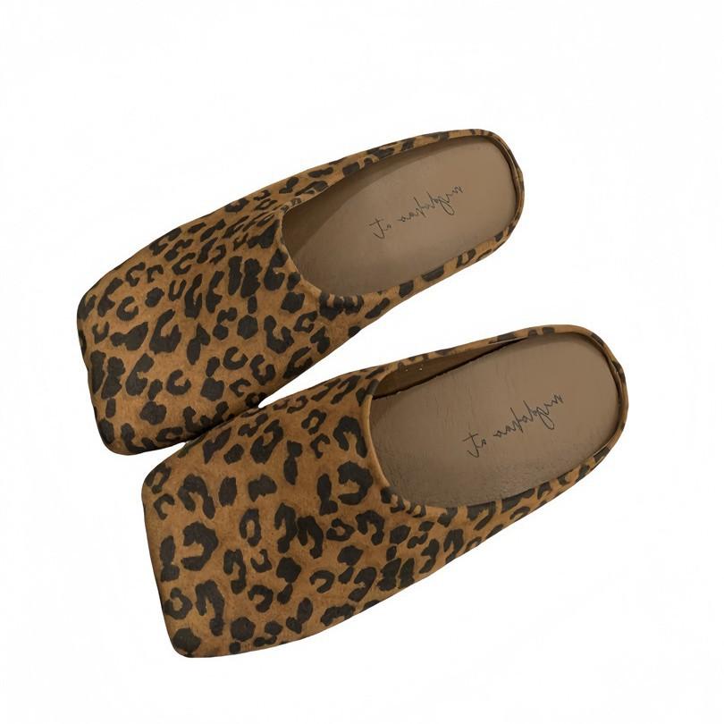 2025 foreign trade tail goods women's shoes retro washed old half-tray flat-soled ballet shoes flat-heeled cool slippers outer wear