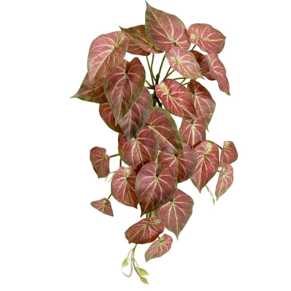

Plastic Artificial Green Plant Leaves Real Touch Fake Hanging Plants Outdoor Garden Decor красный