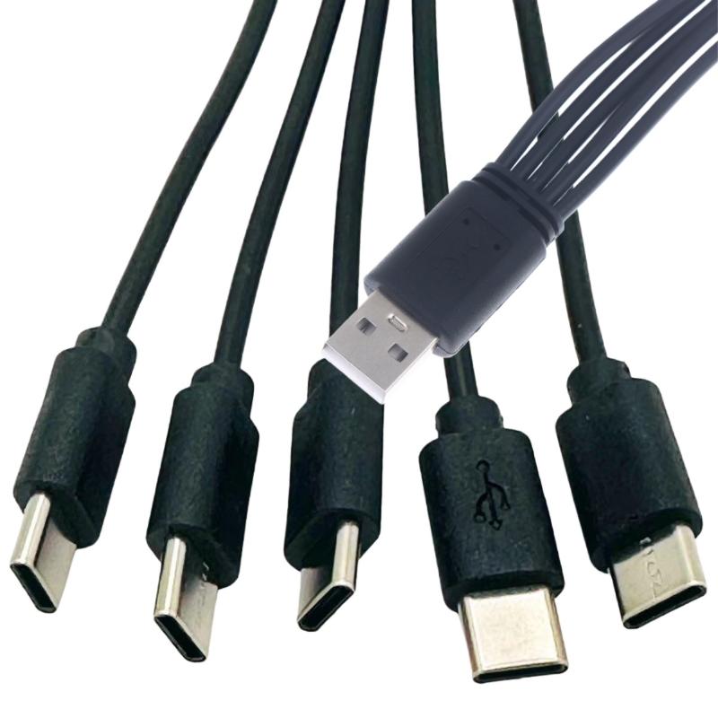 1/2Pcs 20Cm Usb To Type-C Splitter Adapter Cable 2/3/4/5 Port Usb C Splitter Cable Usb To Type C Multiple Charging Cable
