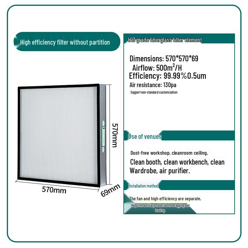 Industrial FFU Air Purifier - Cleanroom Laminar Flow Hood, Class 100/1000 Fan Filter Unit