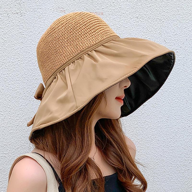 

Летняя женская панама с защитой от ультрафиолета, шляпы-панамы, кепки с хвостиком хаки