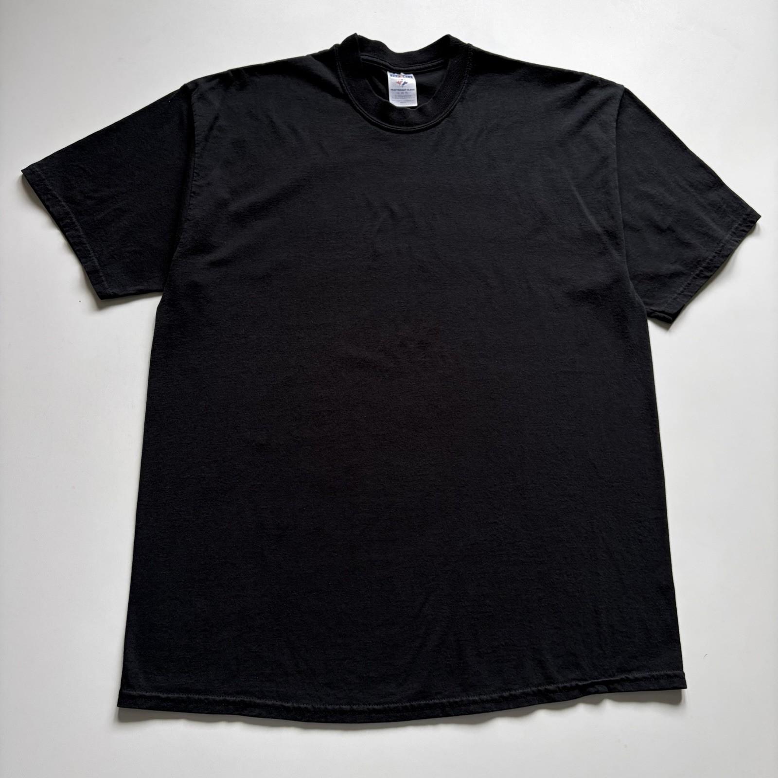 Vintage Sun Faded Black Blank T Shirt Mens XL Y2K Jerzees Cotton Heavyweight Unisex T-Shirt S