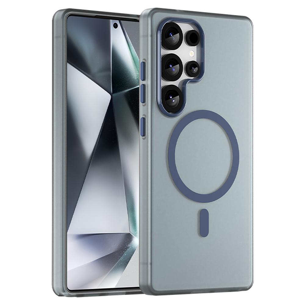 

Для Samsung Galaxy S25 Ultra Чохол Сумісний з MagSafe TPU+PC Тонкий Матовий Напівпрозорий Чохол для Телефону Dark Blue