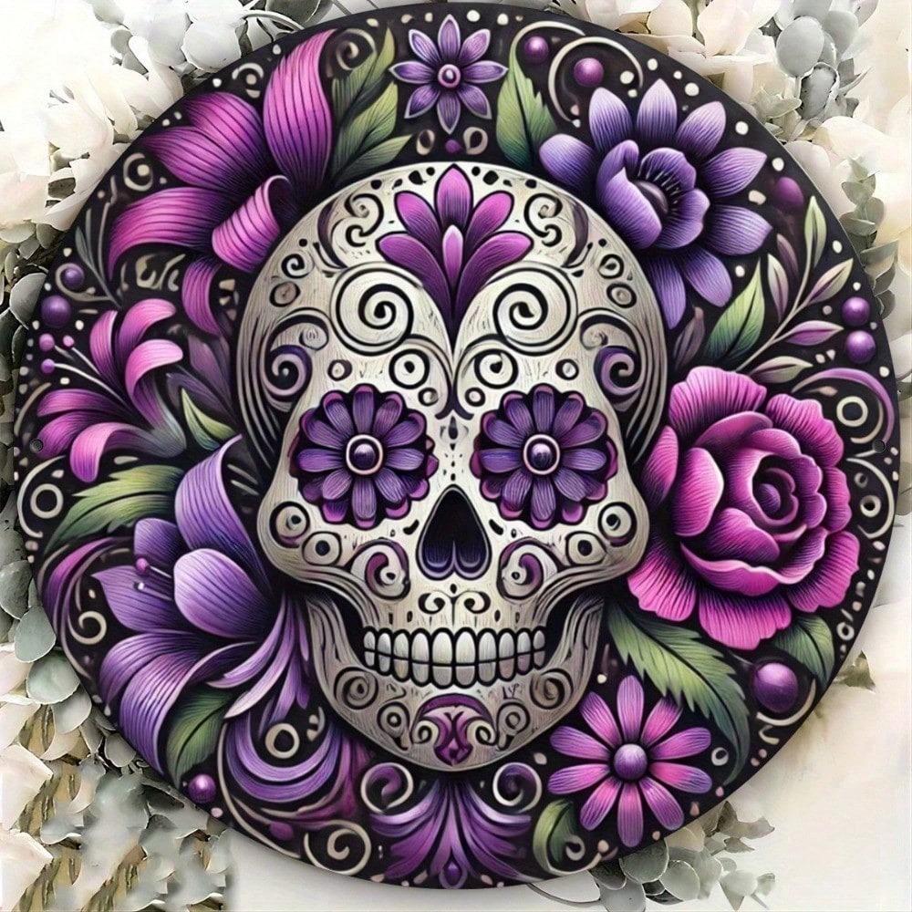 Vintage Metal Tin Sign Sugar Skull Wall Art Retro Decor For Home Bar Man Cave