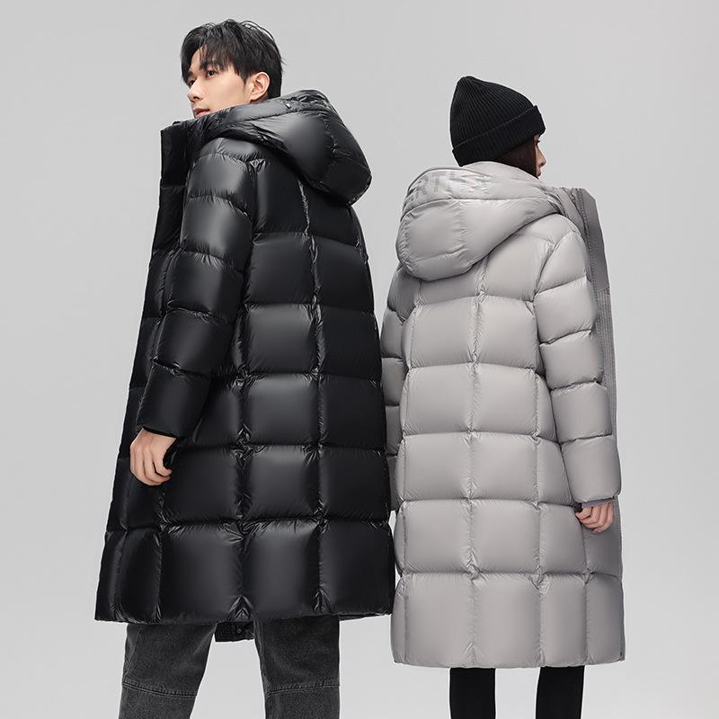 Unisex dlouhá zimní péřová bunda - 95% výplň z prachového peří, Super silná a teplá pro extrémní mráz.