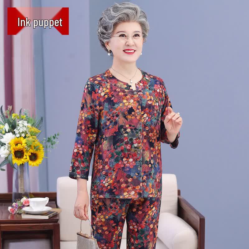 Elderly Women's Lightweight Summer Cardigan Set