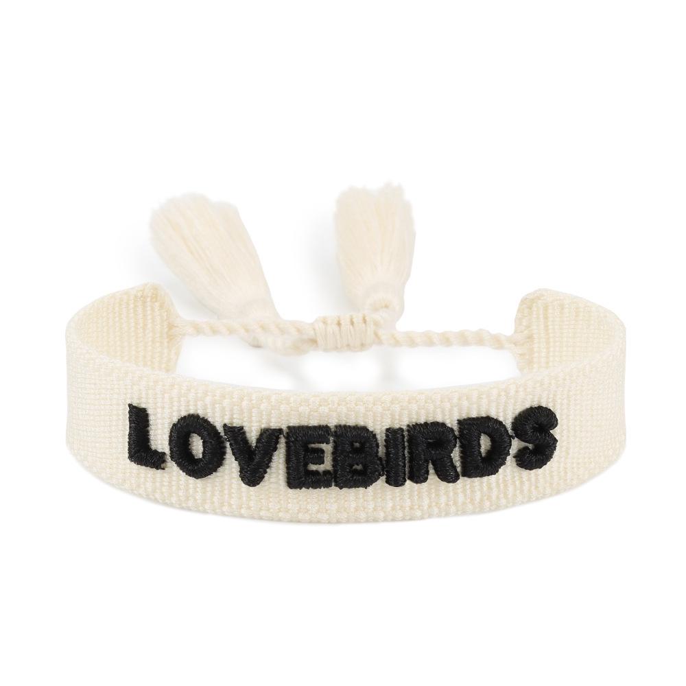 

European & American 3D Embroidery Woven Tassel Bracelet - Fashion Handmade with Letter Design