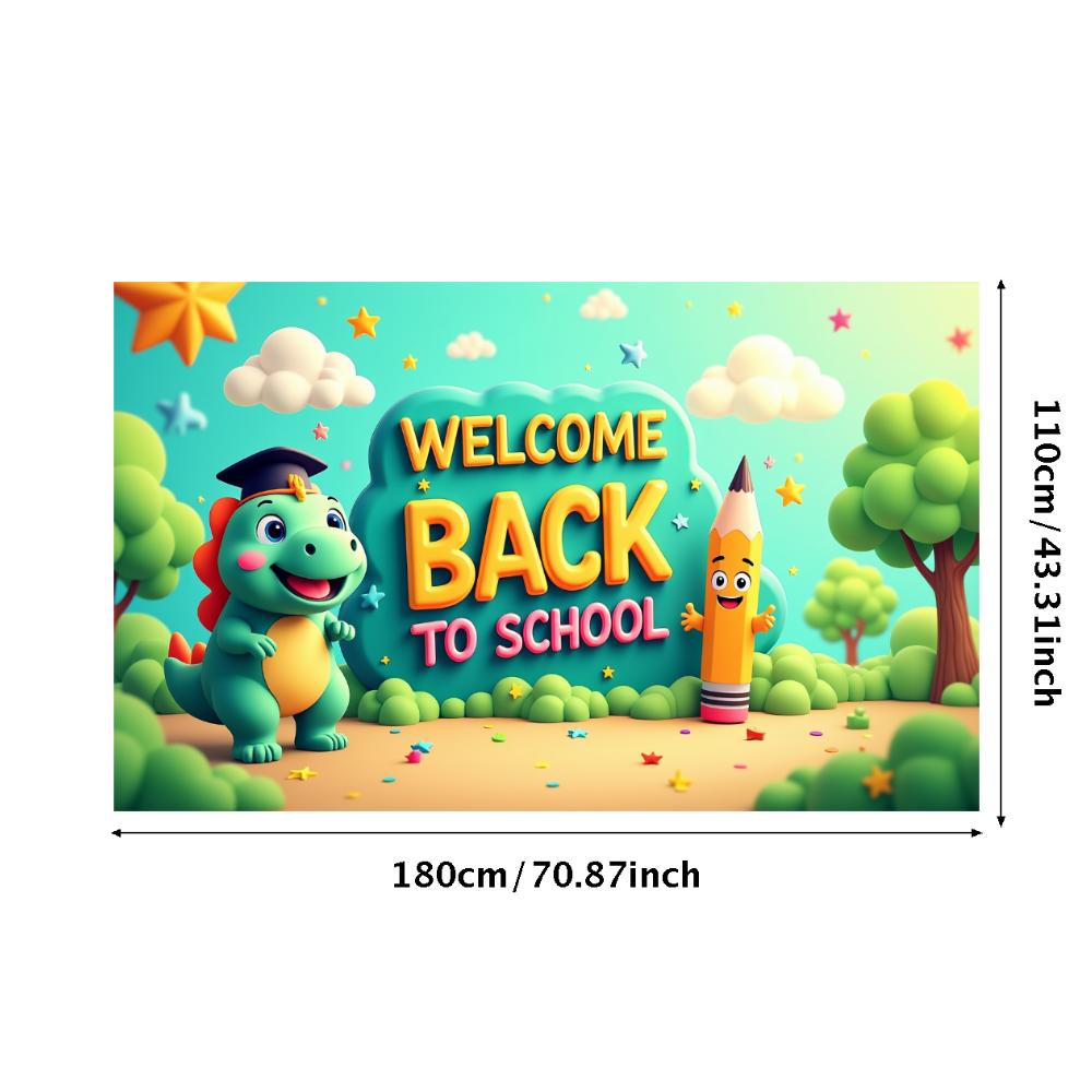 Willkommen zurück zur Schule Banner Hintergrund für Klassenzimmerdeko Kinder Schulfest Veranstaltung Hintergrunddekorationen Foto-Requisiten