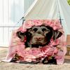 1pc dog pattern blanket, all season lightweight home office outdoor nap multifunctional blanket