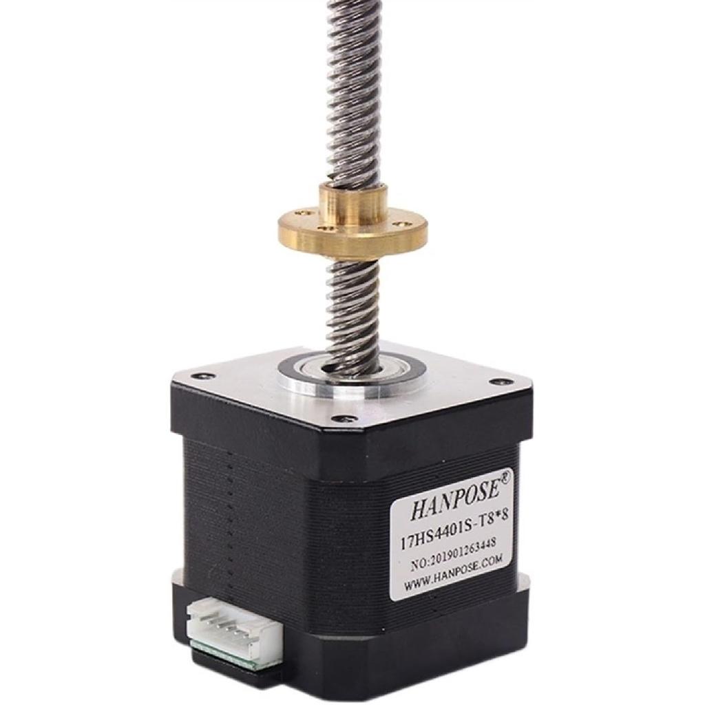 Nema17 Stepper Motor 40mm 1.5A 42 17HS4401S-T8*8 300mm Screw Rod Linear Z-Motor with Trapezoidal Lead Srew for 3D Printer(17HS4401S T8x8-100MM)