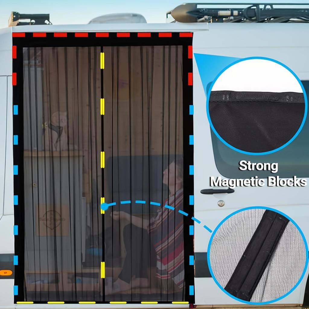 Magnetischer Sonnenschutz und Moskitonetz für Wohnmobile: Heckklappen-Insektenschutz, Sonnenschutz, Wärmeisolierung, Atmungsaktiv