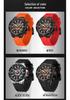 OFNS Men's Multifunctional Waterproof Quartz Watch with Calendar and Six-Hand Chronograph, Silicone Strap.