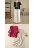 Elegant Chiffon Top: Popular Chinese Style Mid-Aged Women's Five-Point Sleeve Printed T-Shirt