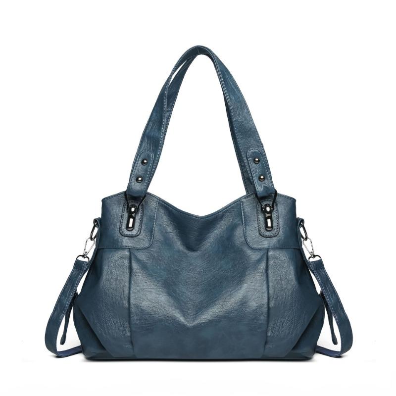 Retro Women's Handbag Shoulder Messenger Bag New Fashionable Large-capacity Soft Leather Mother Bag