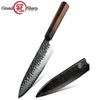 8 Inch Hamdmade Chef Knife 3 Layers Japanese AUS10 Steel Gyuto Knife High Carbon Kitchen Knives Cooking Tools with Knife Protector GRANDSHARP
