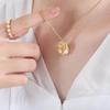 Hong Kong Retro Empress Dowager Pendant Necklace - Titanium Steel, Irregular Design, Versatile Clavicle Chain for Women.