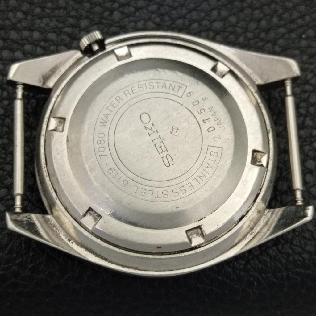VINTAGE SEIKO 5 AUTOMATIC 6119C JAPAN MENS ARABIC BLACK DIAL WATCH A701588-5 R206b-a701588