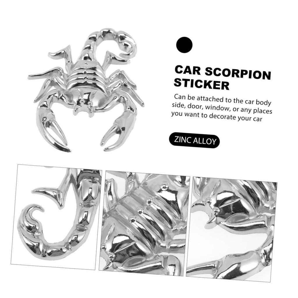 BRIGHTFUFU 2 PCS Scorpion Metal Car Sticker Durable Sublimated Car Window Decor Hide Scratch