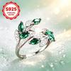Ladies925Adjustable Open Ring Inlaid with Pure silver3A Luxurious and Elegant Floral and Leaf Designs In Zirconia Are Suitable for Party Accessories,