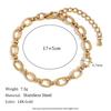 18K Gold-Plated Stainless Steel Paperclip and Rope Chain Bracelet for Women