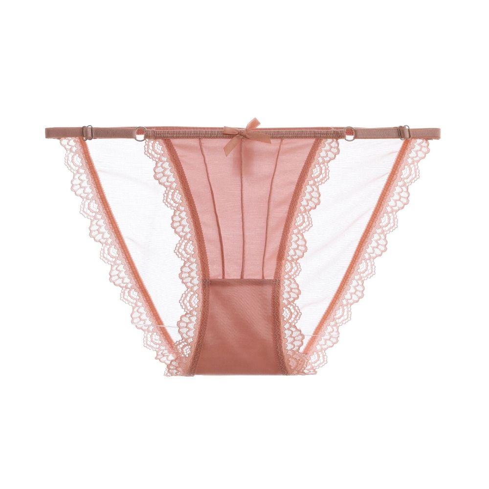 Bow Underwear for Women Low Waist Mesh Briefs Summer Lace Panties  Lady