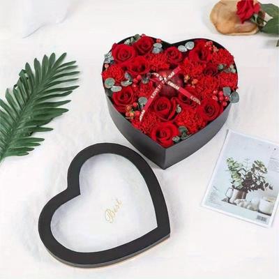Heart Shaped Gift Box With Transparent Window For Wedding Bridal Shower Mothers Day Gifts Luxury Flower Valentines Day Gift Box