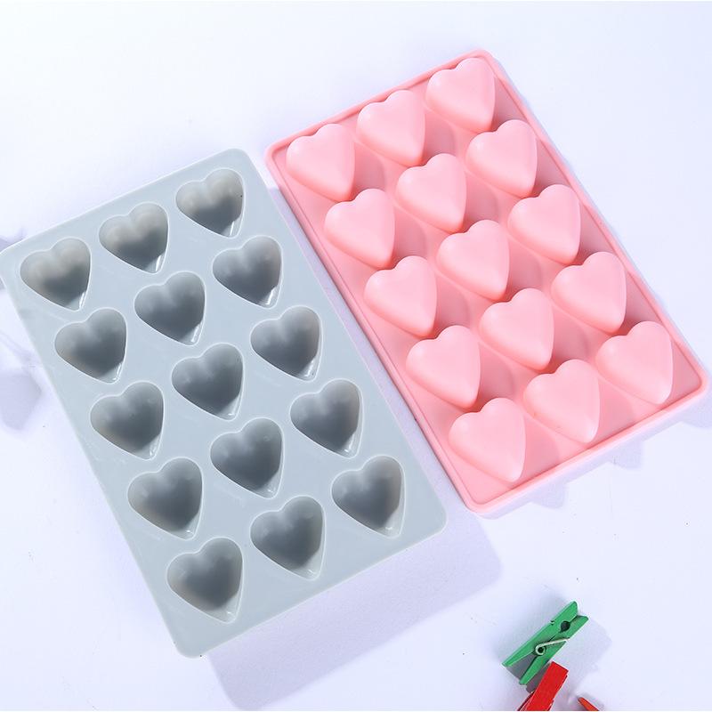 15 Cavities Heart Shape Silicone Baking Mold Diy Heart Chocolate Ice Making Mould Cake Tooldecor Valentine'S Day Gift