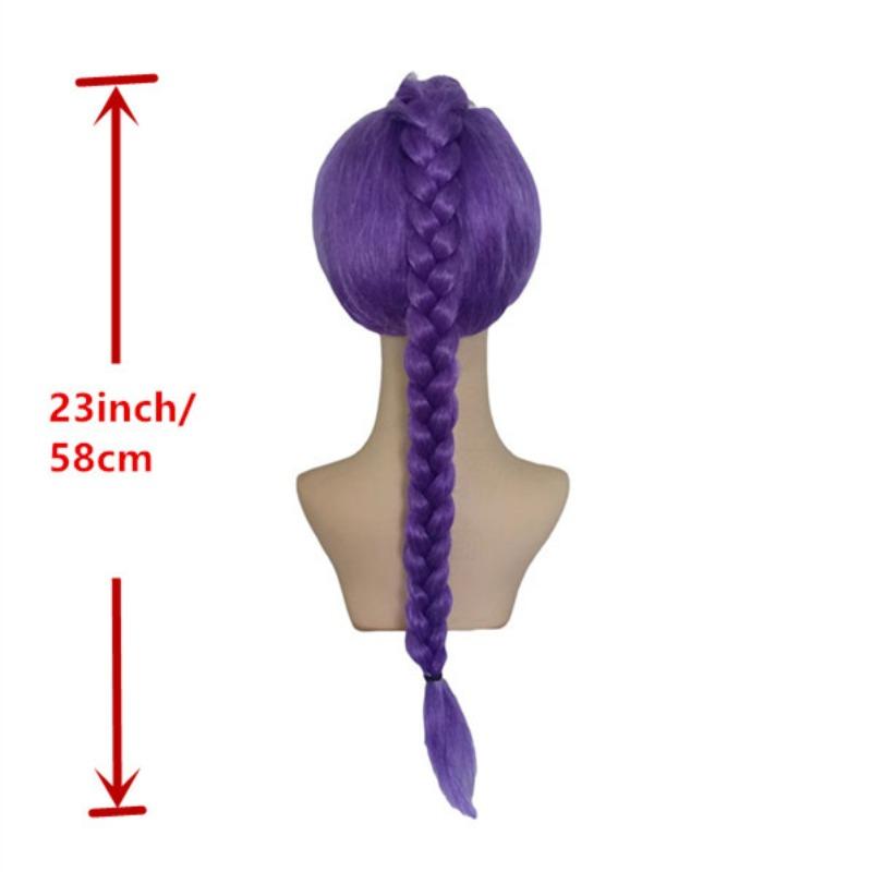 Kids Girls Cosplay Wig Mira Rumi Zoey Kpop Demon Hunters Purple Black Red Long Hair Halloween Cosplay Props-Children Version
