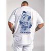 European Sizes Men's Dragon Letter Print Sporty Casual Versatile Short-Sleeve T-Shirt