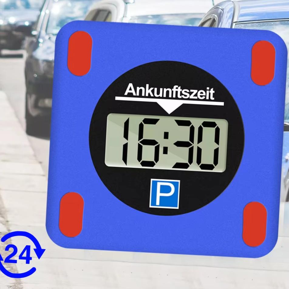 1pc Parking Timer Car Professional LCD Dual Screen Display Parking Timer Temporary Parking Card Interior Accessories No Battery