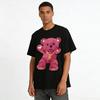 Trendy Dollar Chain Love Heart Teddy Bear Print Top Unisex Street Style Loose Casual Tee Pure Cotton T-shirt