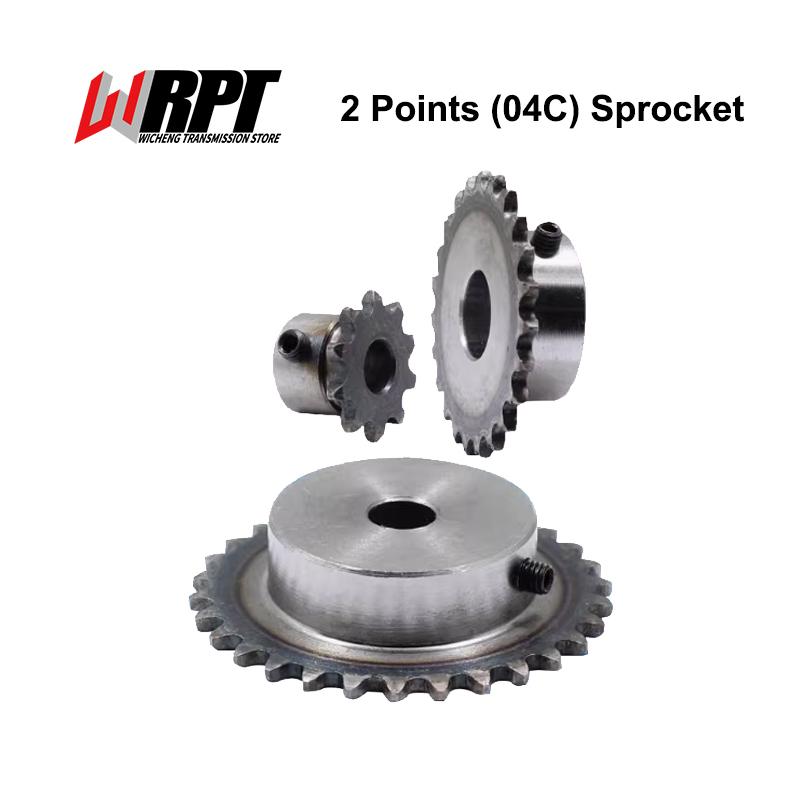 2 Points 04C Sprocket 8 To 15 Teeth Standard Holes M5 Screw Holes Fixed 45# Steel Quenched Pitch 6.35mm 6mm