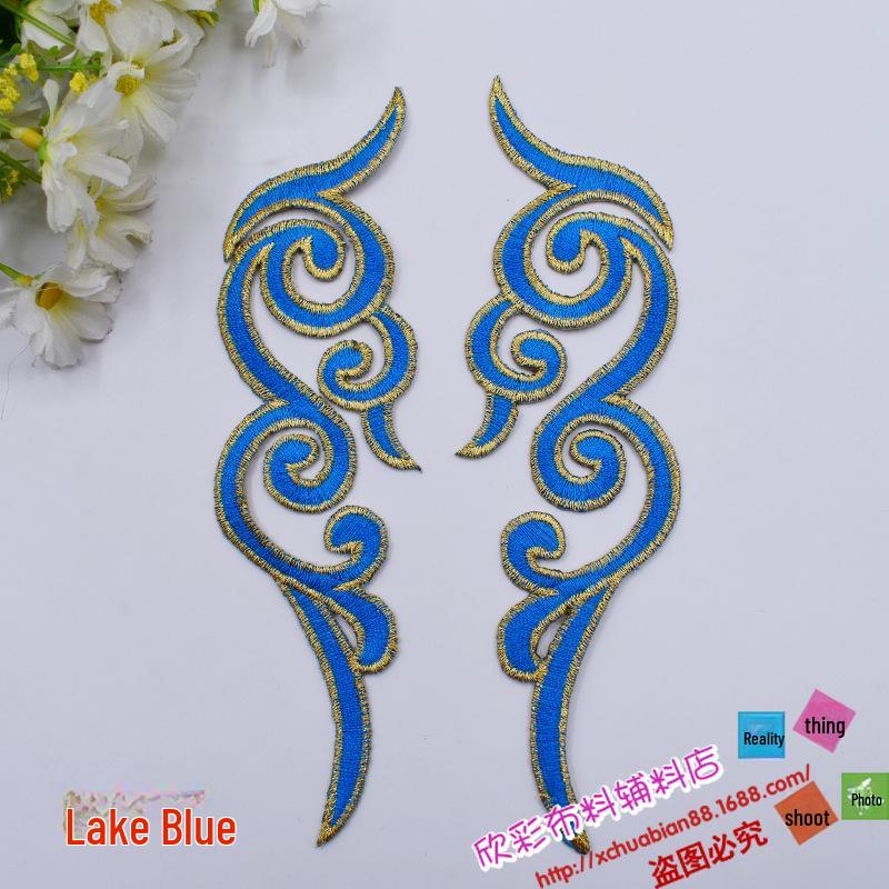 Cuello y puños adhesivos DIY: Parche Étnico Bordado de Flor y Nube