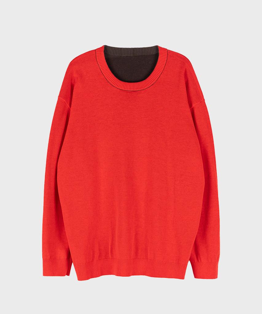 PREF Brown Reversible Cotton Sweater