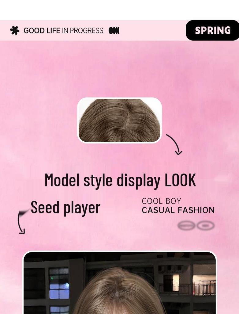 Long Straight Black Wig Set: Natural Hair, Full Head, Fashionable & Age-Reducing.
