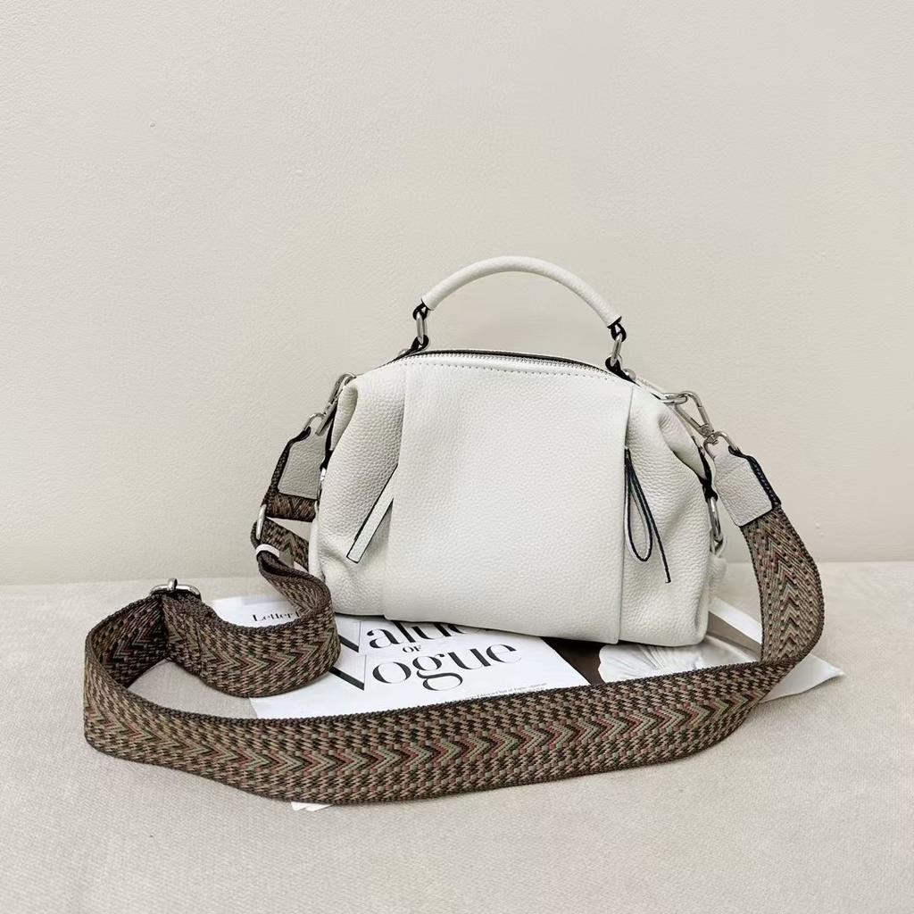 Women's Leather Bag Korean Crossbody Bag Fashionable Solid Color Shoulder Bag Handbag Soft Leather Bag