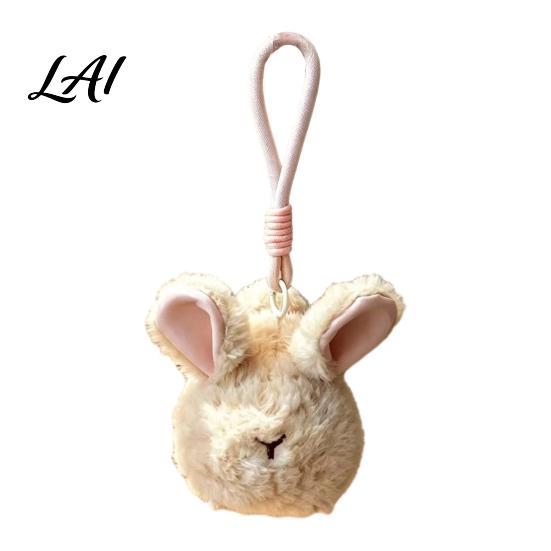 Woven Bracelet Ornament Plush Animal Keychain Soft Stuffed Pendant with Braided Cord Round Cute Collectible Accessory Bunny Sheep Charm for