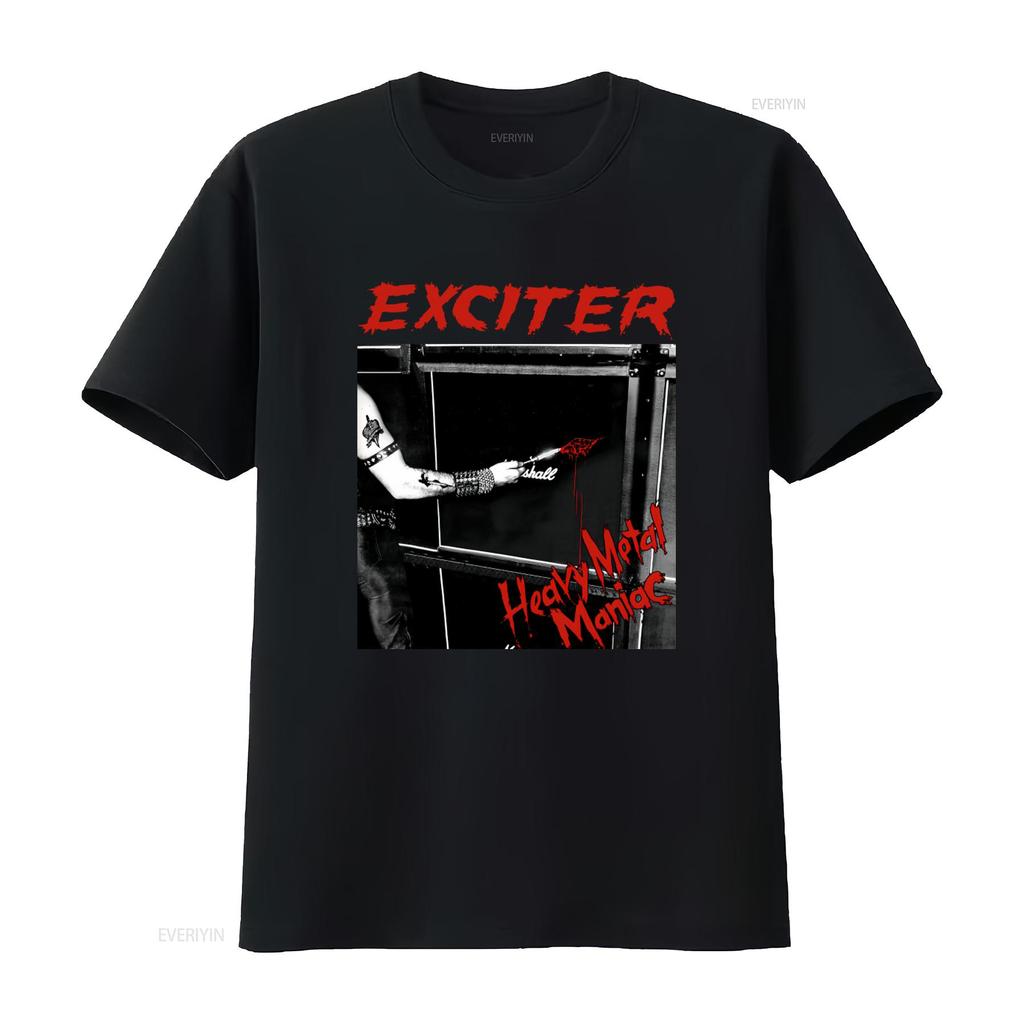 Exciter Heavy Metal Maniac Music T Shirt for Rock Fans Vintage Washed Fashion Breathable Streetwear Stretched Graphic Soft