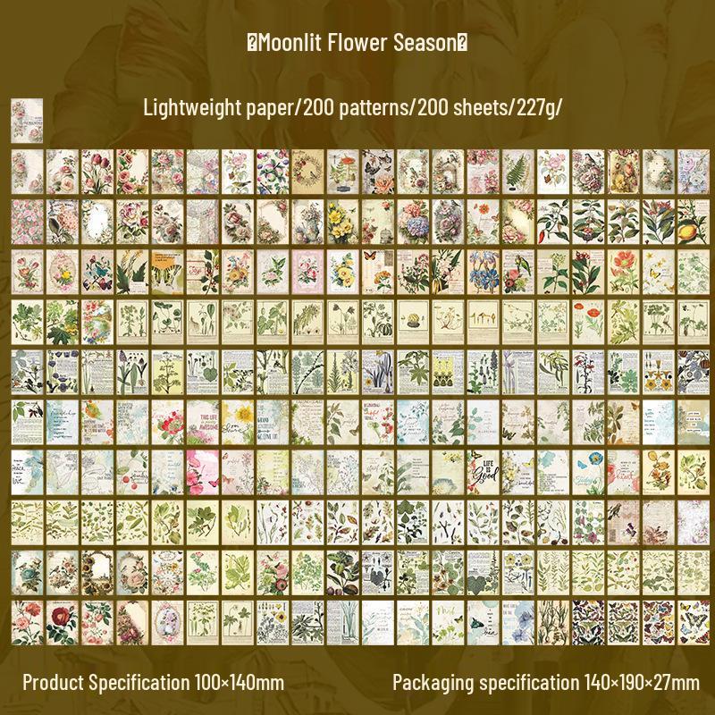 American Retro Floral Literary Journal Background Paper