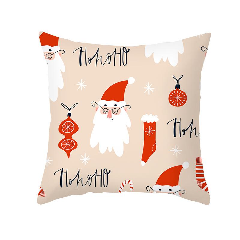 Christmas Pillow Case Wish Cartoon Print Peach Skin Christmas Pillow Home Sofa Cushion