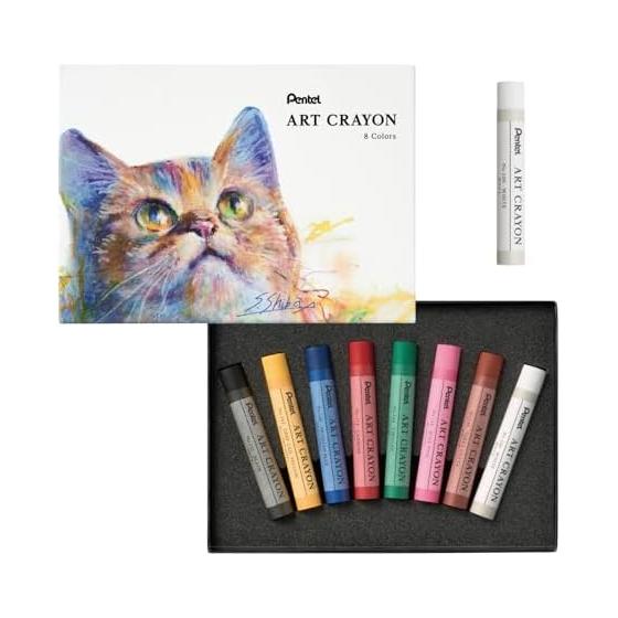 Pentel Crayon Art Crayon 8 Color Set White 1 Piece Set AMZ-PTAC-8ST1