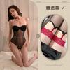 Fishbone waist chain suspender onesie sexy mesh splicing waist tight