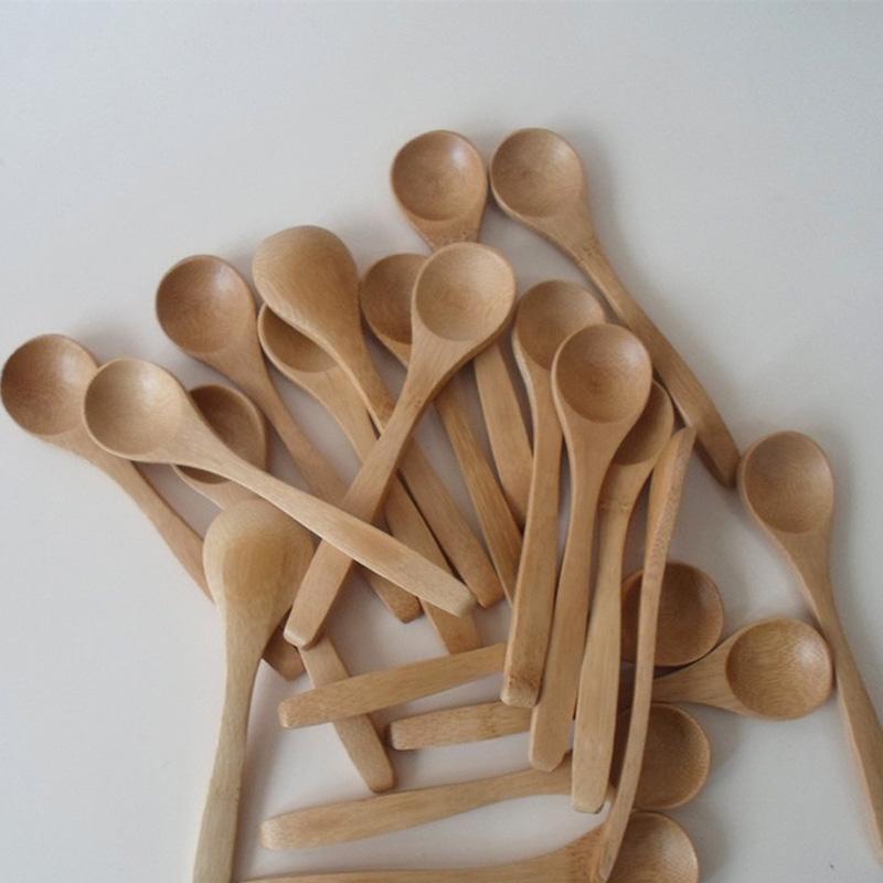 10Pcs Wooden Spoons Mini Easy Clean Wear-resistant Natural Bamboo Small Bath Salt Ice Cream Candy Spoon Kitchen Cooking4