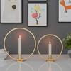 Nordic Round Candle Stand Simple Black Iron Metal Candlestick Tea Light Candle Holder Home Table Candlelight Dinner Decoration