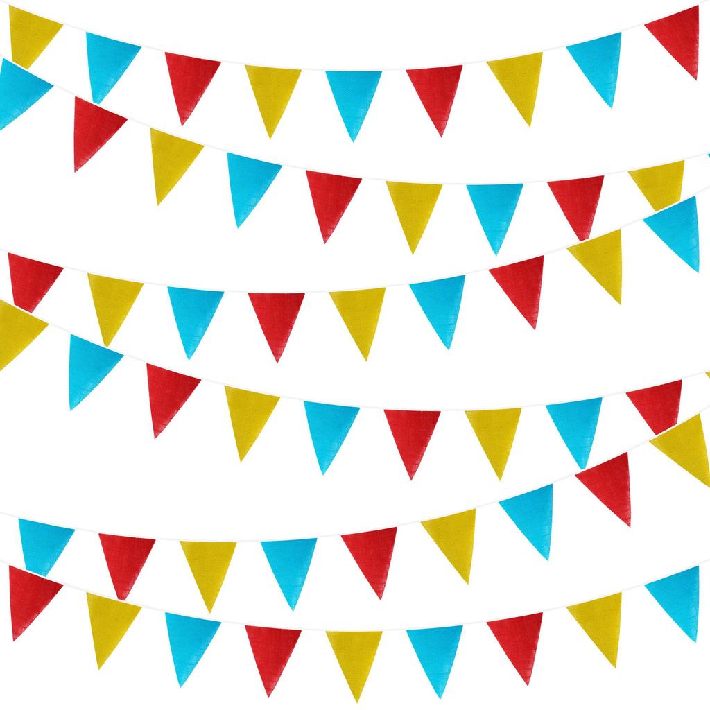 Bandierine Triangolari in Lino Giallo Degradé da 5 Metri (18 pezzi) per Decorazioni di Matrimonio, Festa o Compleanno