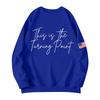 Unisex Printed Round Neck Long Sleeved Loose Fitting Long Sleeved Casual Long Sleeved Top Hoodie