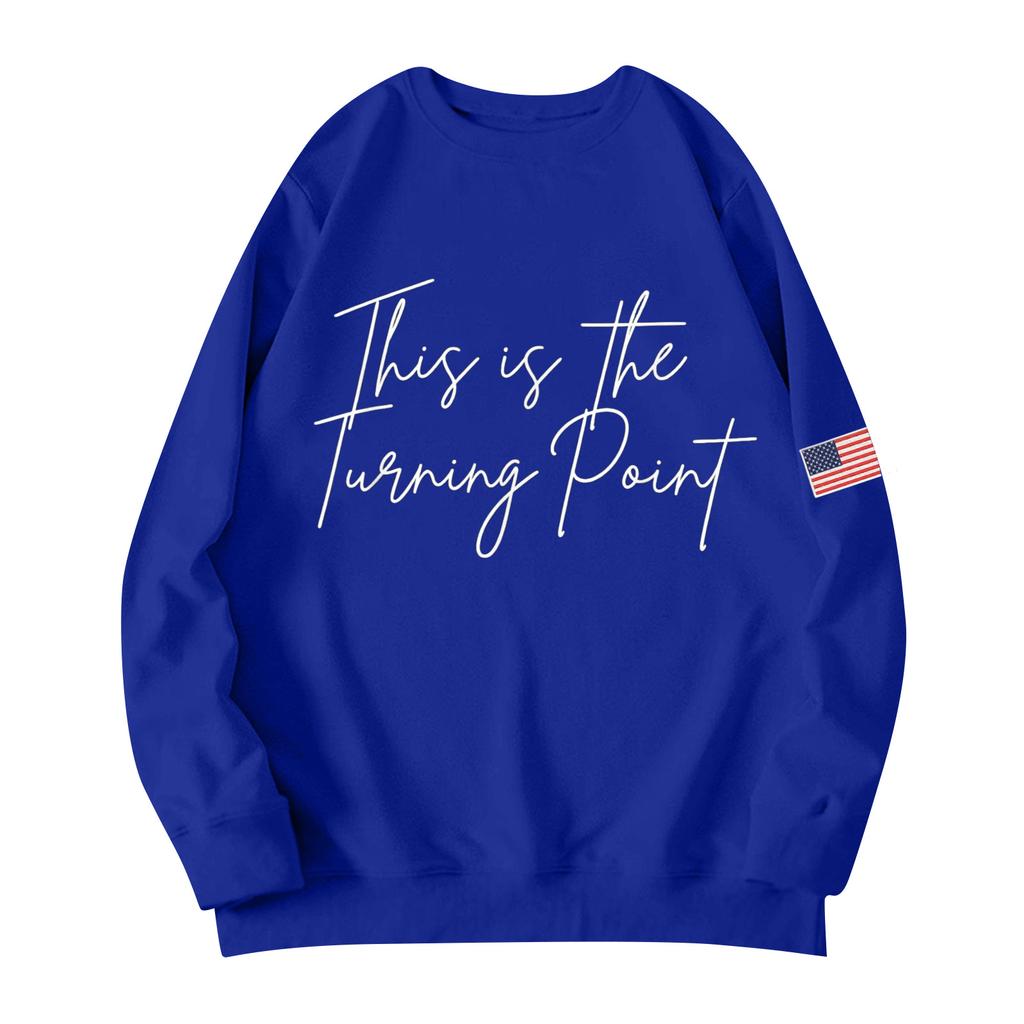 Unisex Printed Round Neck Long Sleeved Loose Fitting Long Sleeved Casual Long Sleeved Top Hoodie