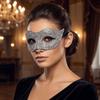 Plastic Halloween Rhinestone Mask Studded Design Masquerade Mask Luxury Half Face Mask  Club