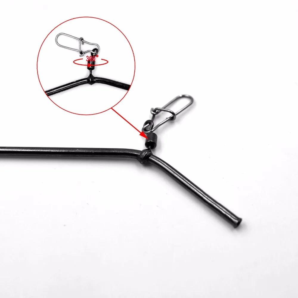 Topranc 12Pcs Anti Tangle Sea Fishing Accessories Fishing Balance Brass Tube Connector L- Shape Booms Accessory Size 5/7/9/12CM